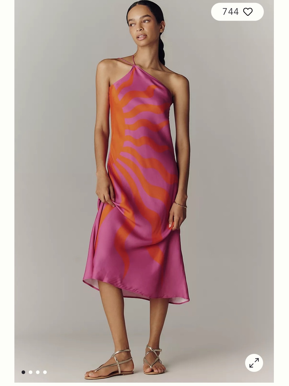 Farm Rio X Anthropologie One Shoulder Midi Slip Dress